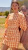Rhode Resort Pia Dress - Linen Check - Thumbnail 4