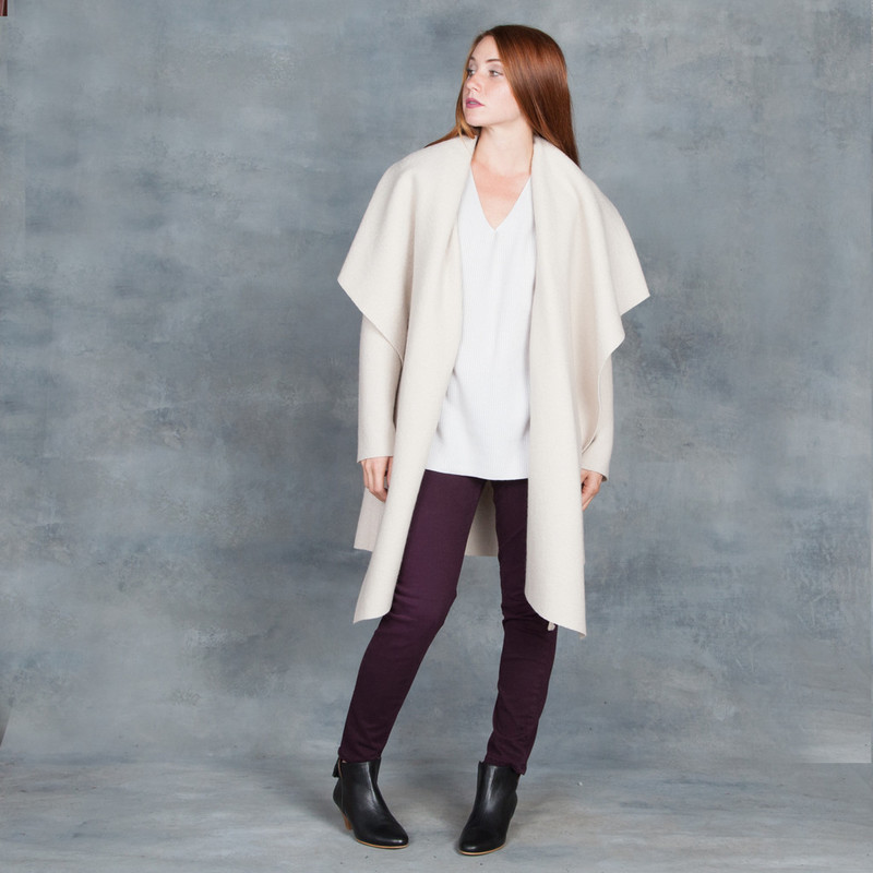 Harris Wharf London Blanket Coat Cream Boiled Wool Garmentory