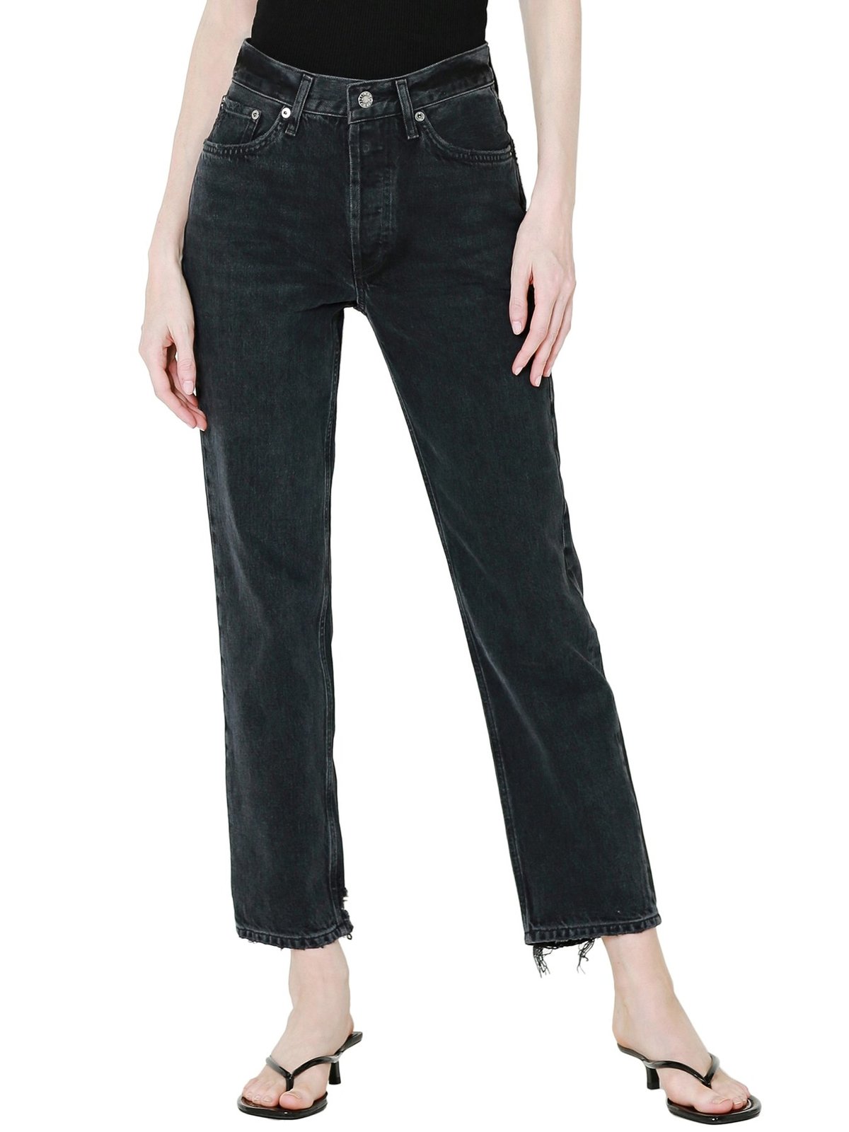 パンツ AGOLDE Lana Mid Rise Vintage Straight Denim Pants Vintage Pa Agolde Lana Mid Rise Vintage Straight Leg Distressed Jeans