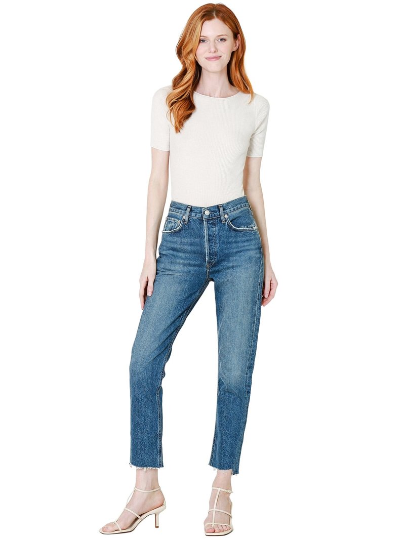 AGOLDE Riley High Rise Straight Crop denim - Disguise | Garmentory