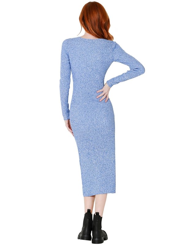 open lace back dress GANNI | Ribbed Knitted Halterneck Midi Dress main image 0