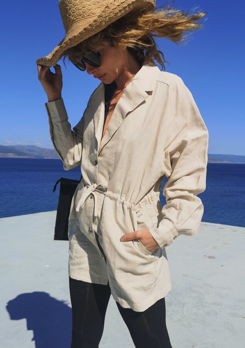 Berenik SUMMER LINEN DRESS/JACKET - Natural White