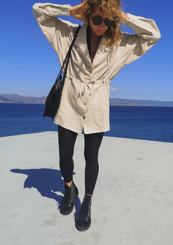 Berenik SUMMER LINEN DRESS/JACKET - Natural White