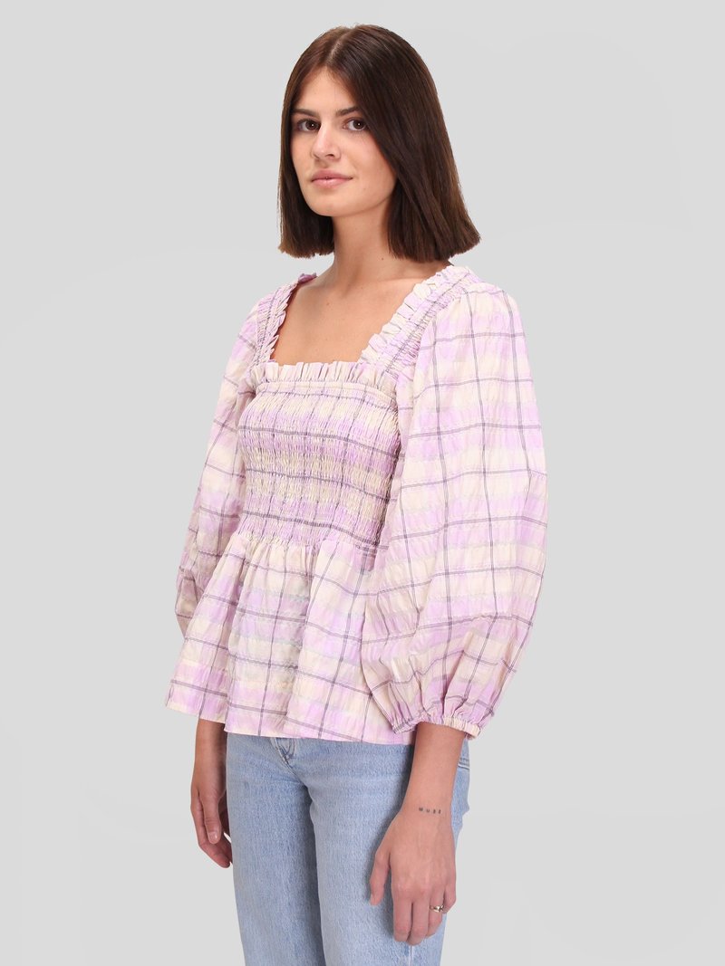 【送料&関税込】Ganni Fuchsia Cotton Top Racing Red Red Cotton Smock Tie Top | GANNI NL