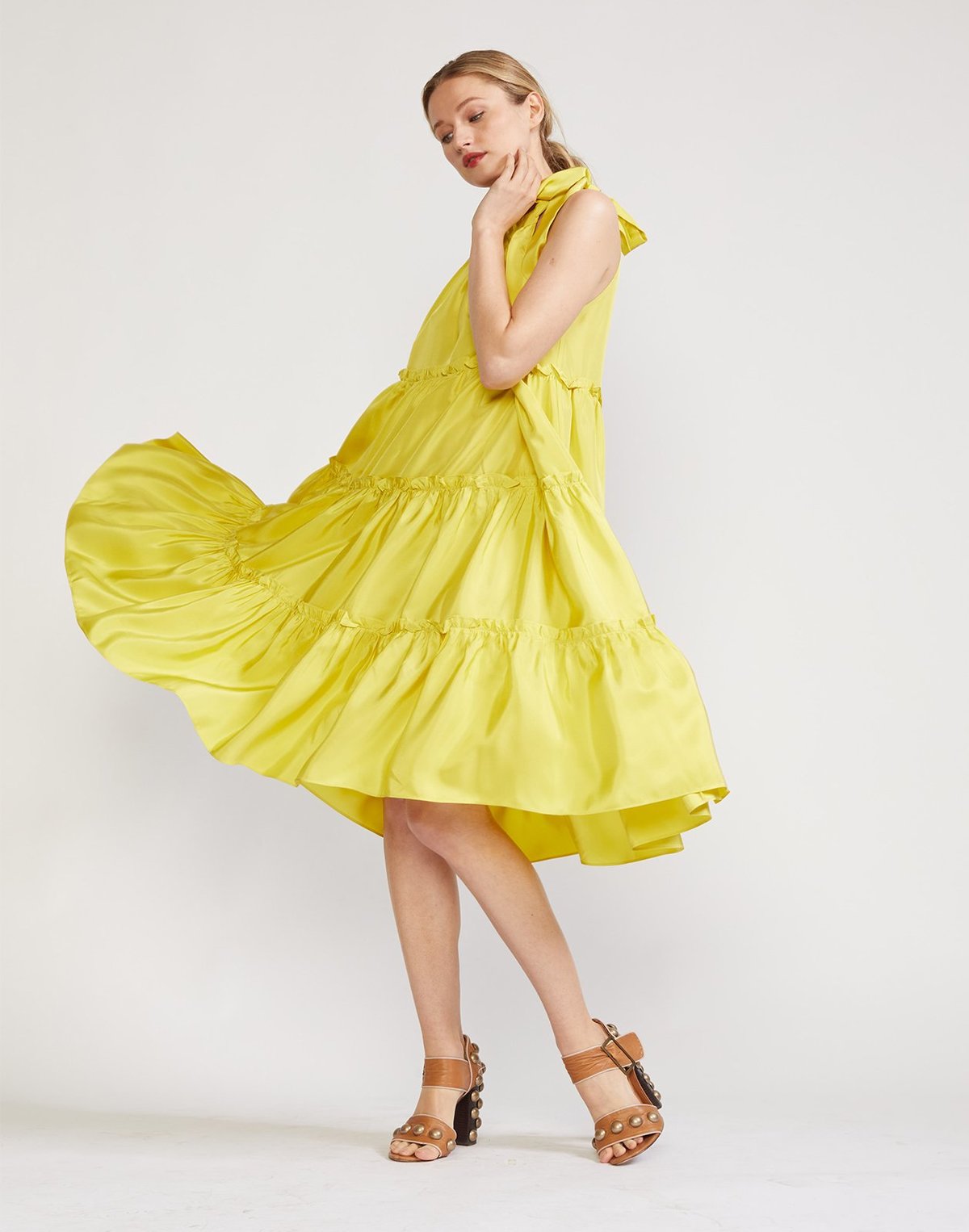cynthia rowley lace halter dress Lucia - YELLOW color:ls-stratton-flannel-46izfib0dr-030