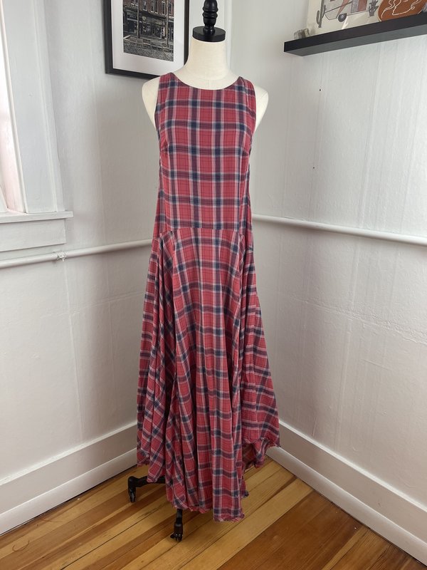 Pre-loved Free People Plaid Maxi Dress - red multi | Garmentory