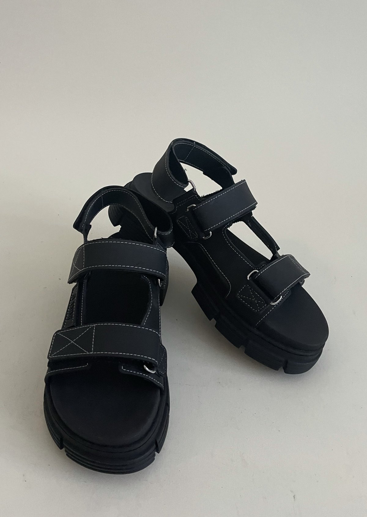 Ganni Rubber Sandals | Black | Garmentory