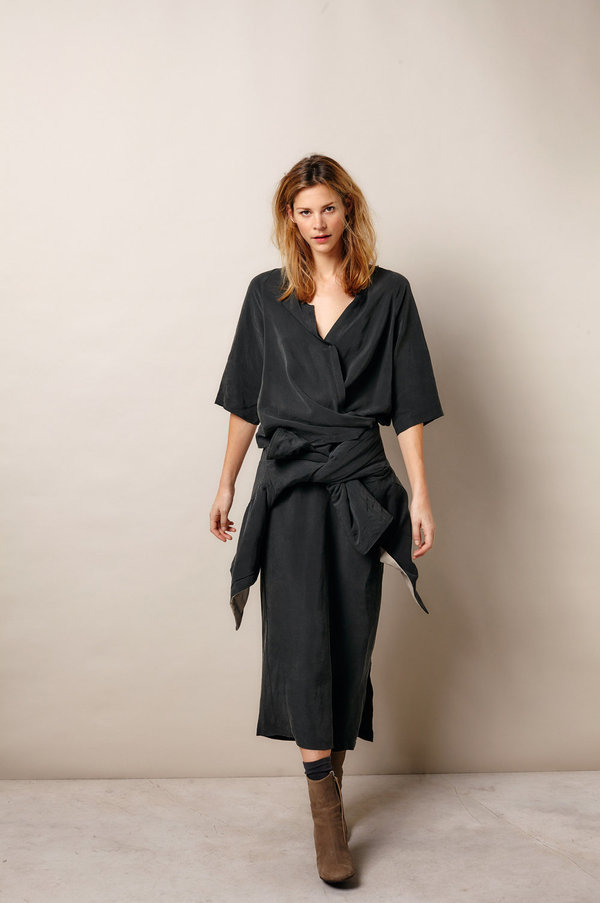 humanoid silk dress BANKS Semi-Sheer Tencel Dress