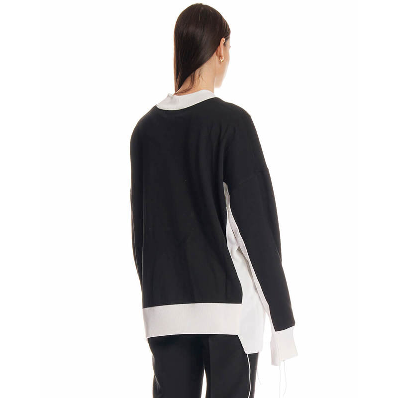 トップス AMBUSH PANEL FLEECE SWEATSHIRT Ambush Black Fleece Panel Sweatshirt Ambush