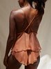 Lorette Lingerie Folie Caramel Silk Set - CARAMEL - Thumbnail 2