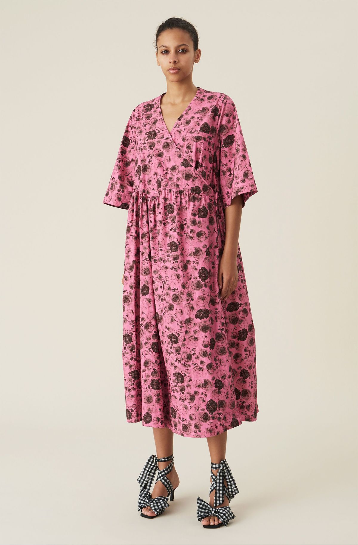 Ganni Wrap Dress - pink | Garmentory