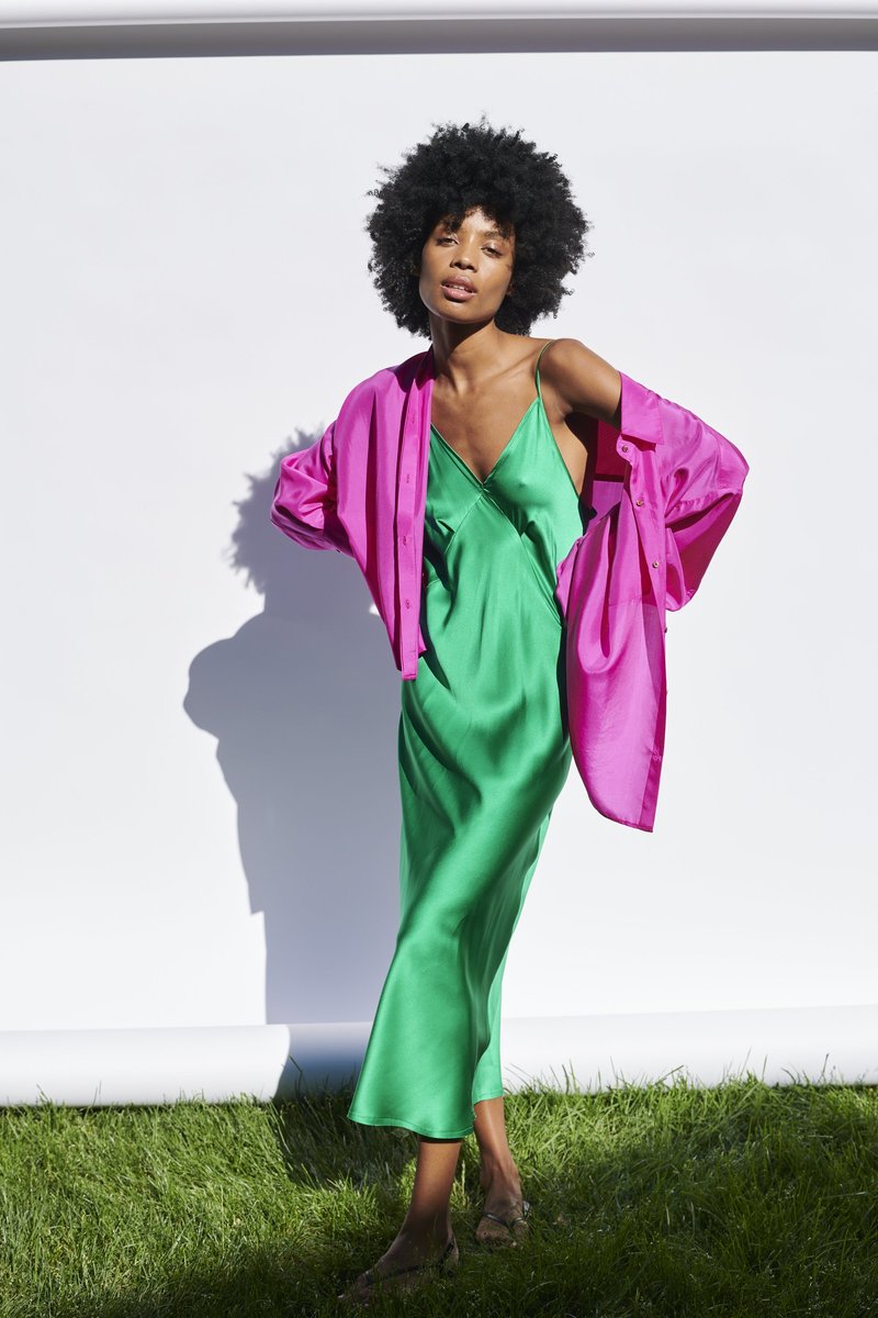 green emerald velvet dress Green Pink Ombre Slip Dress