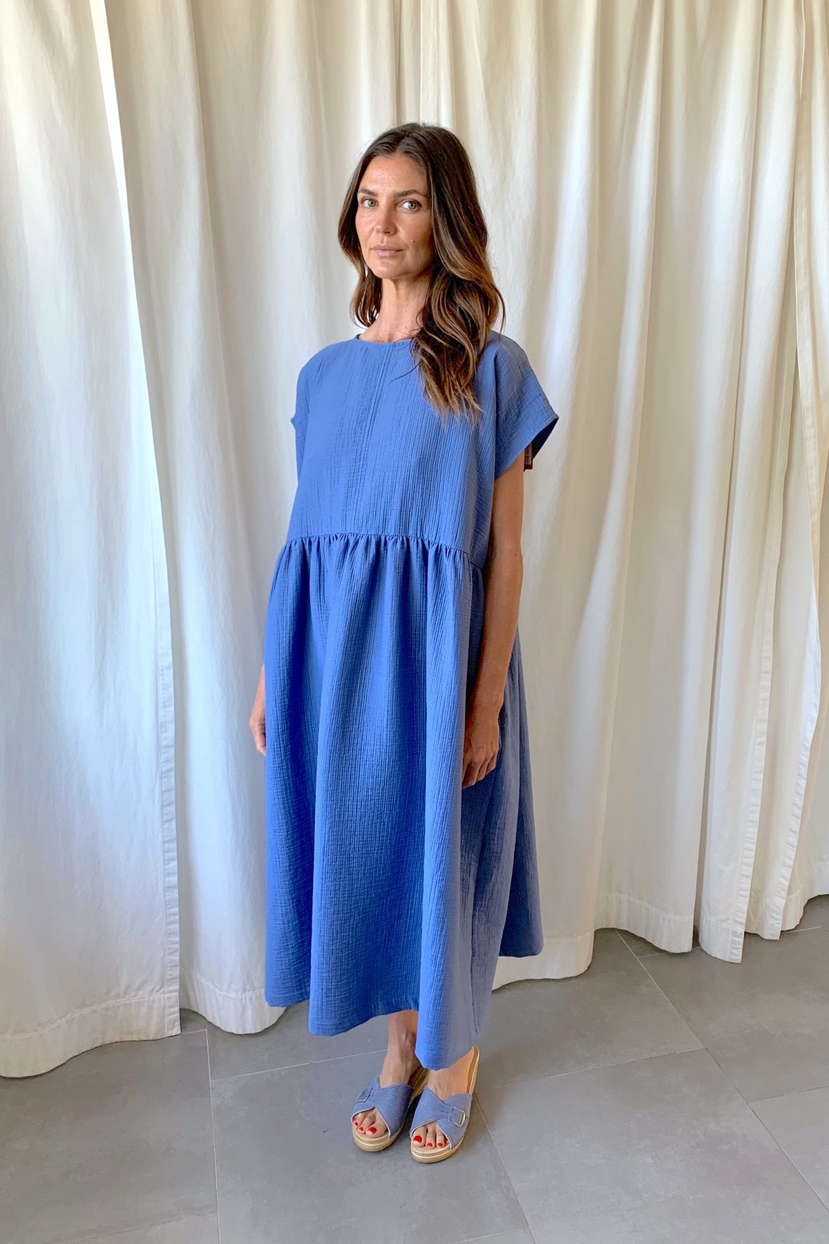 chinese dress ladies Cassie Stretch Linen Dress
