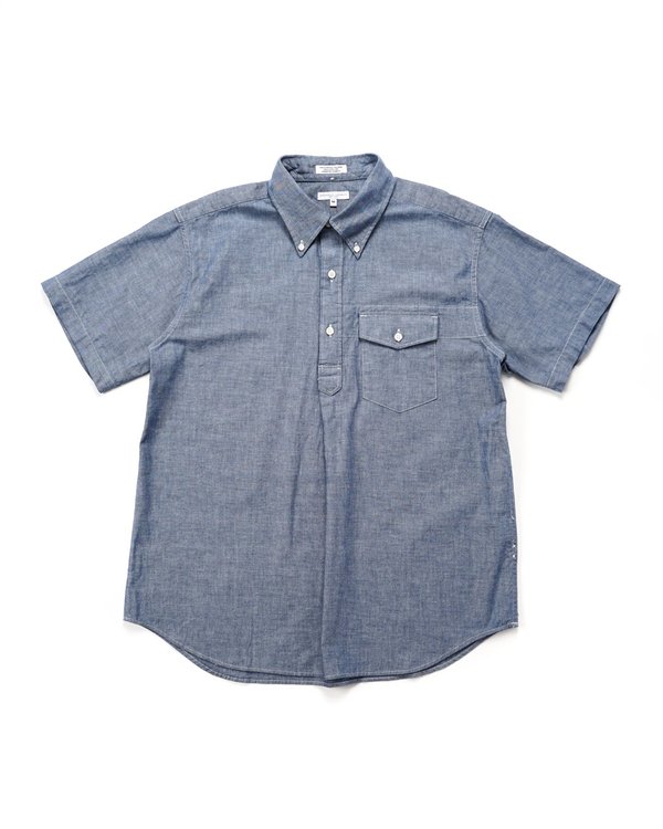 トップス Engineered Garments Popover BD Chambray Engineered Garments Popover BD Shirt - Blue Cotton Chambray