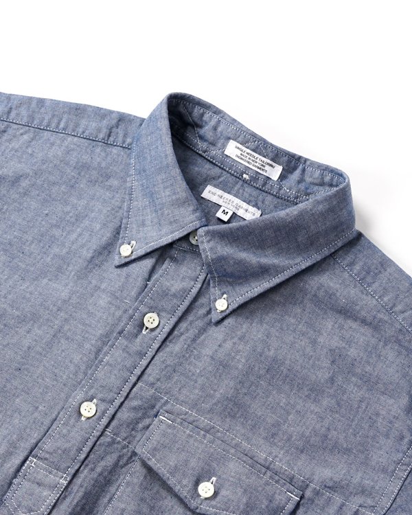 Engineered Garments cotton Chambray Popover BD Shirt - Blue