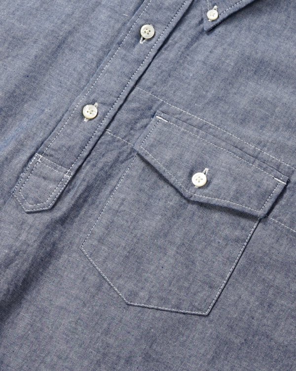 トップス Engineered Garments Popover BD Chambray Engineered Garments Popover BD Shirt Cotton Chambray Light