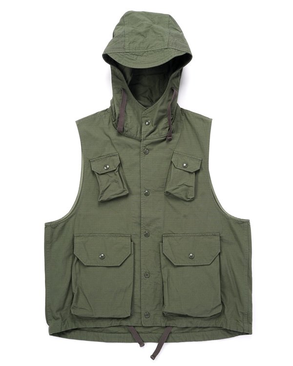 Engineered Garments Cotton Ripstop Field Vest - Olive | Garmentory