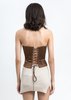 Danielle Guizio Satin Corset - Brown - Thumbnail 2