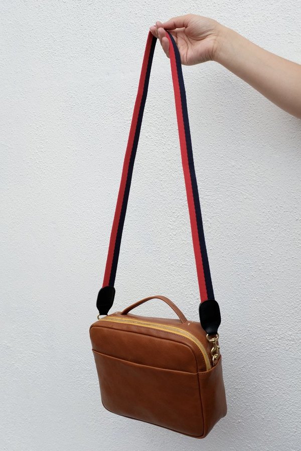 Clare V. 45" Crossbody Strap Webbing - Red/Navy Clare V. 45" Crossbody Strap Webbing - Red/Navy