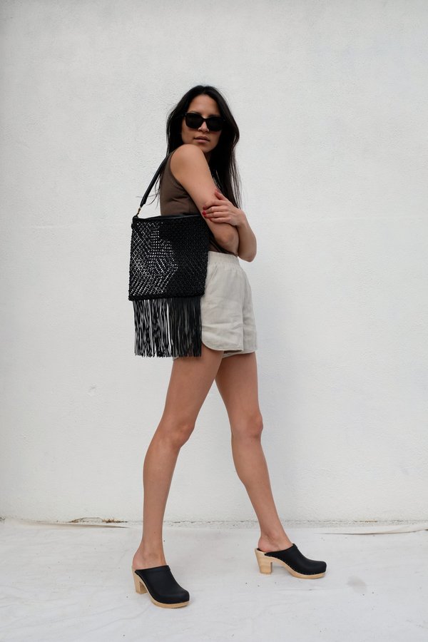 Clare V. Foldover Clutch with Shoulder Strap - Crochet Black Clare V. Foldover Clutch with Shoulder Strap - Crochet Black