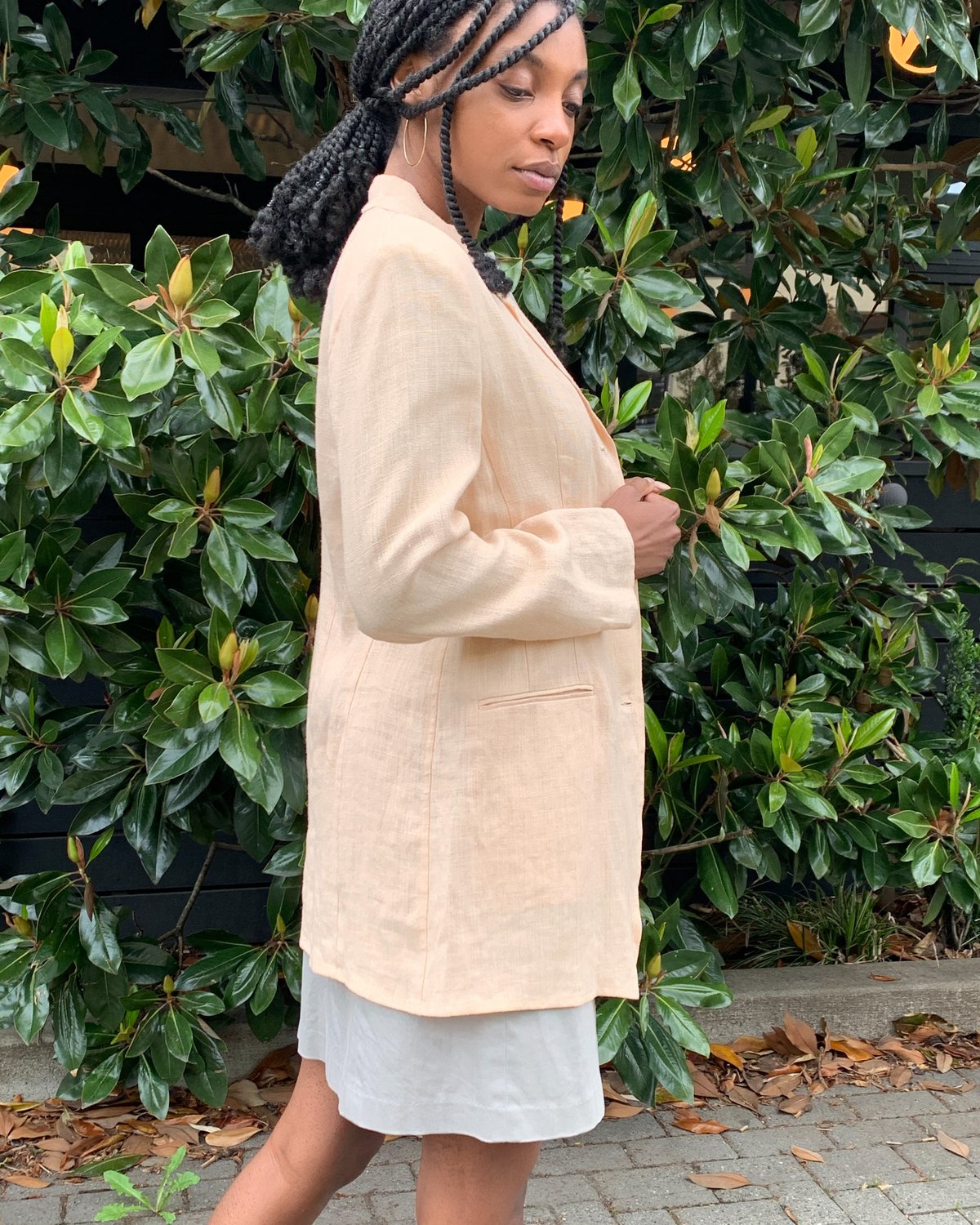 Vintage DKNY Linen Blazer - Peach | Garmentory