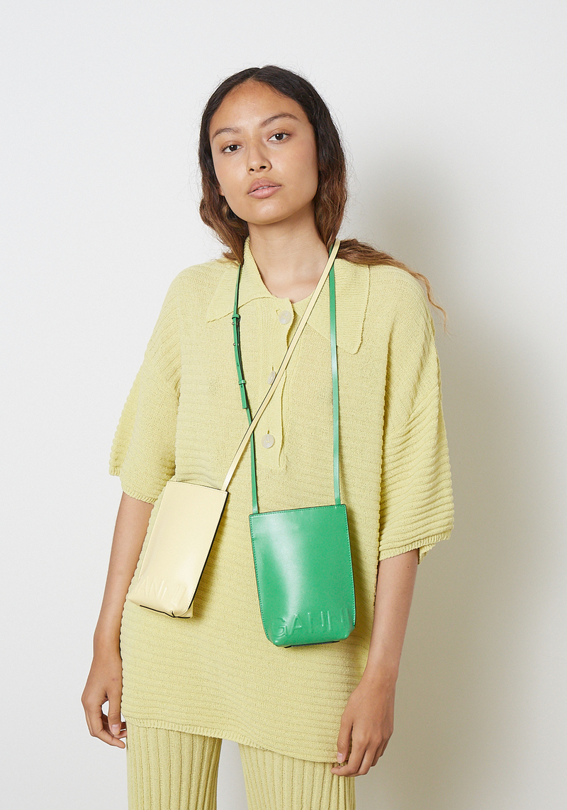 Ganni Recycled Leather Mini Crossbody Bag | Garmentory
