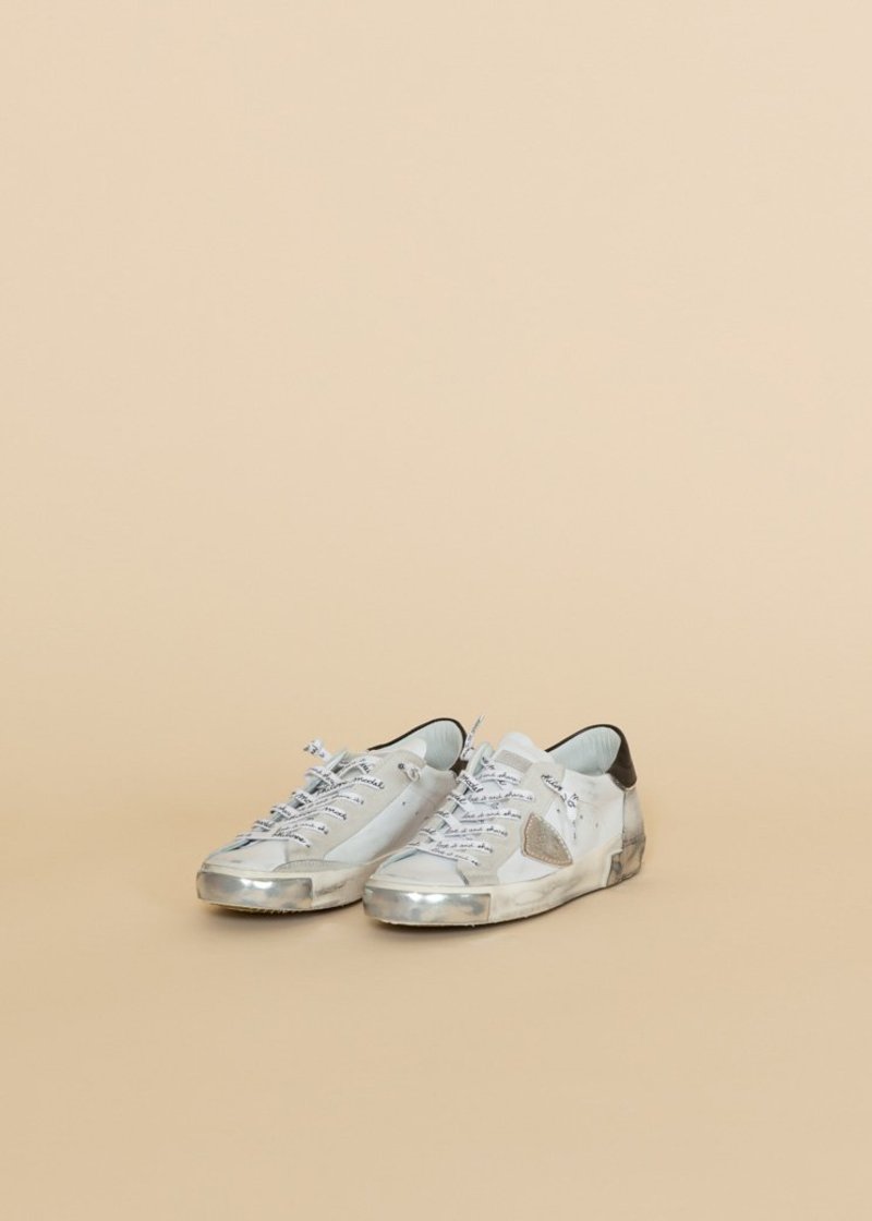 Philippe Model Women's PRSX Low Sneaker - white/silver