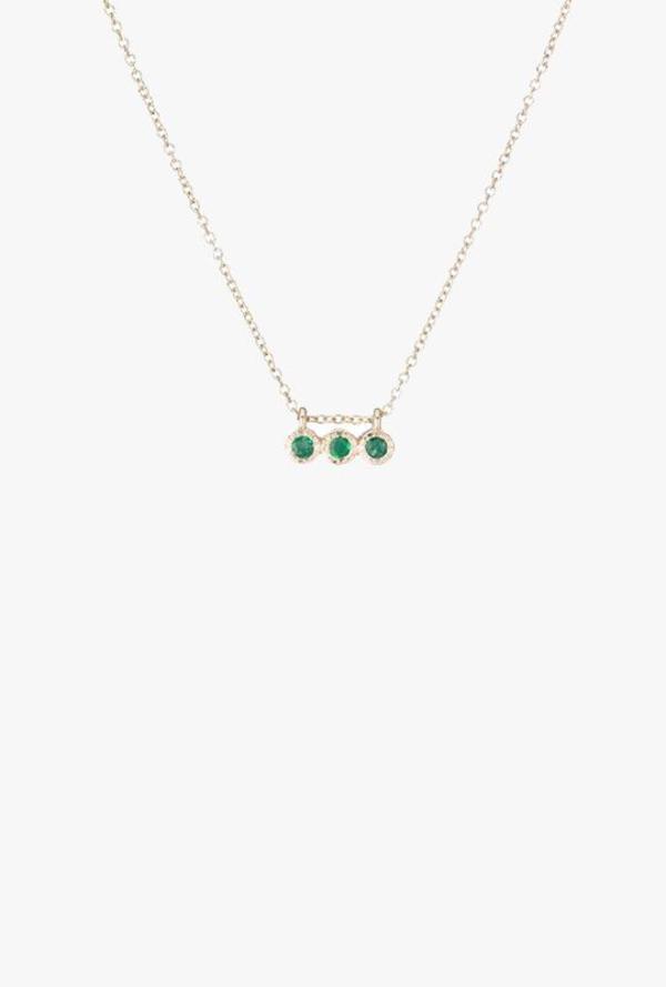Jennie Kwon Designs 3 Emerald Necklace