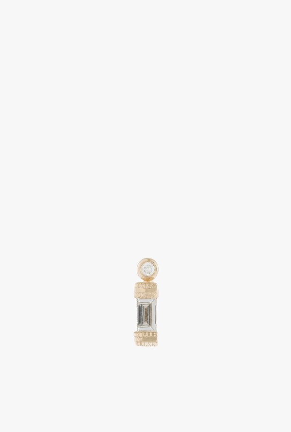Jennie Kwon Designs Baguette Dot Stud - 14K Yellow/Rose/White Gold