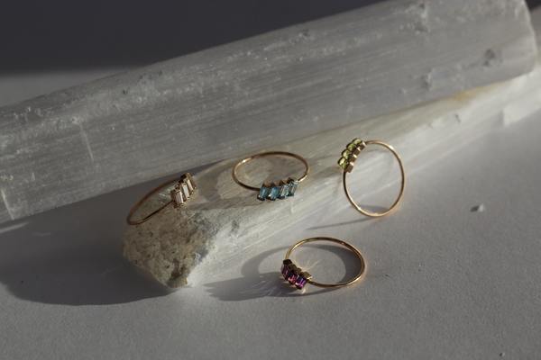 Bobbie Carr Blue Sapphire Baguette Ring