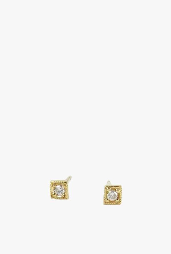 Jennie Kwon Designs Diamond Mini Square Stud Earrings