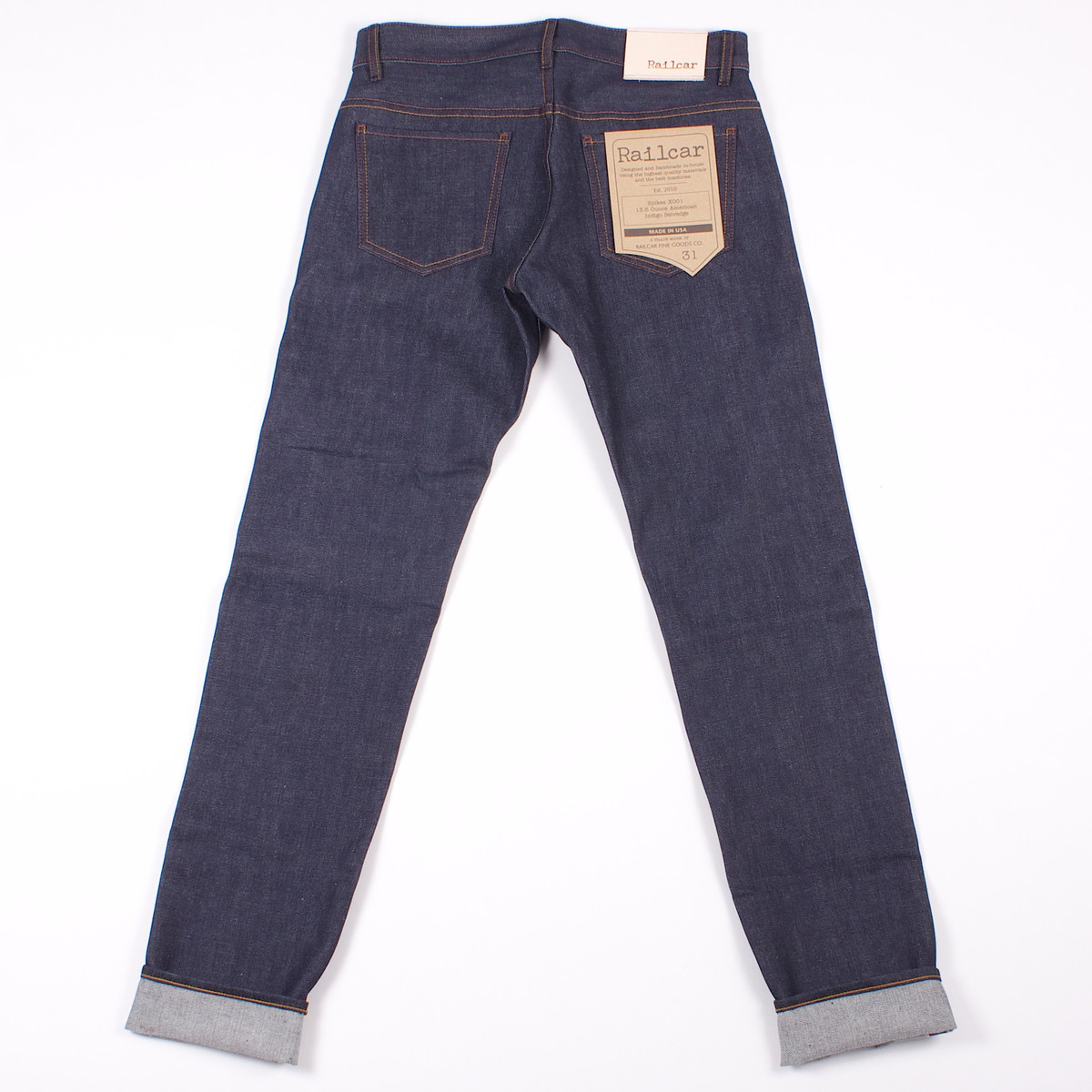 Railcar Fine Goods Spikes X001 - 13.5oz Slim Straight Jean-Cone Mills "Classic" Indigo - Image 5 of 7