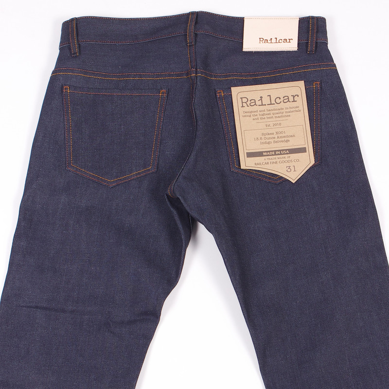 Railcar Fine Goods Spikes X001 - 13.5oz Slim Straight Jean-Cone Mills "Classic" Indigo