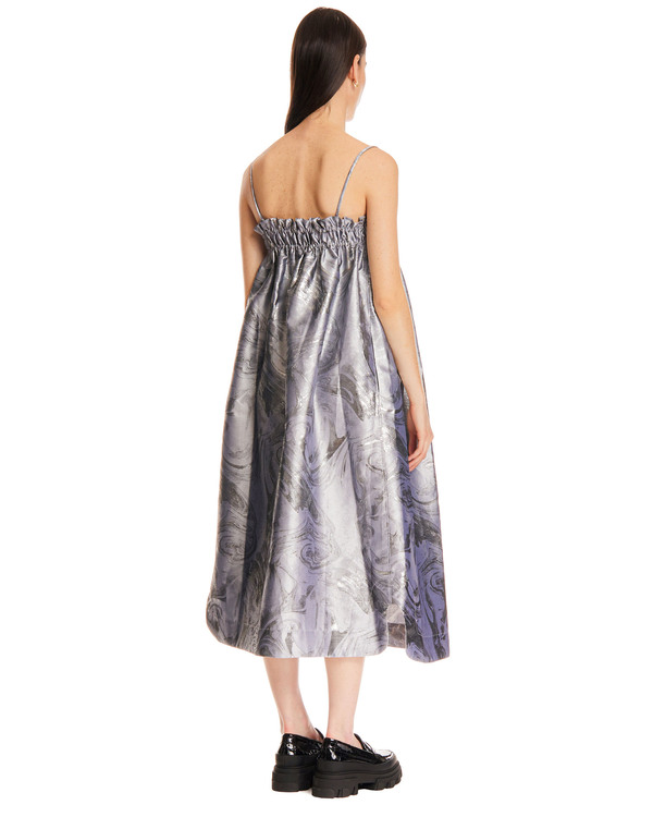knee length dresses for ladies Metallic Floral Maxi Dress