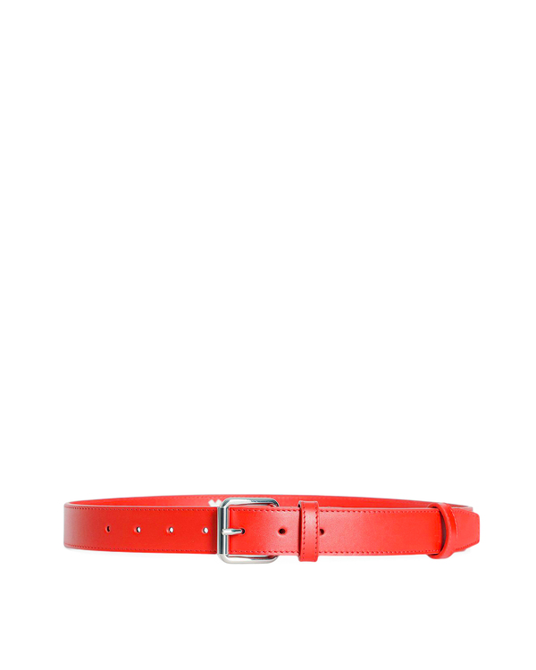 Comme des Garçons Wallet Logo Leather Belt - Red | Garmentory