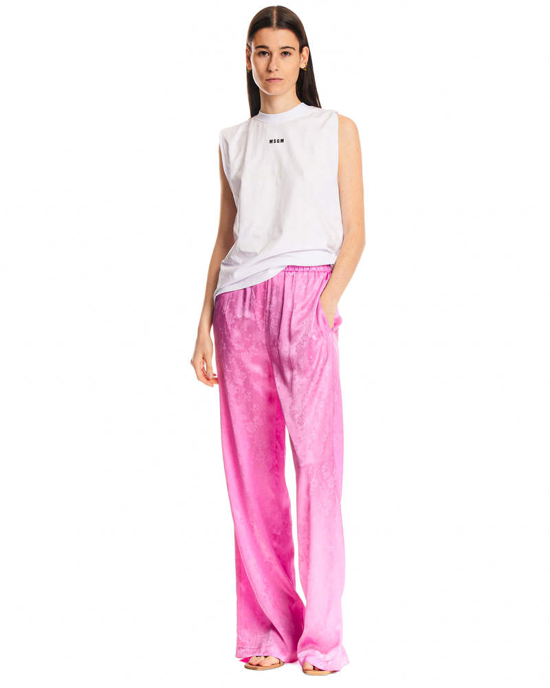 パンツ MSGM Woman Pants Pink MDP04237318 12 MSGM---Pink-Silk-Pants-
