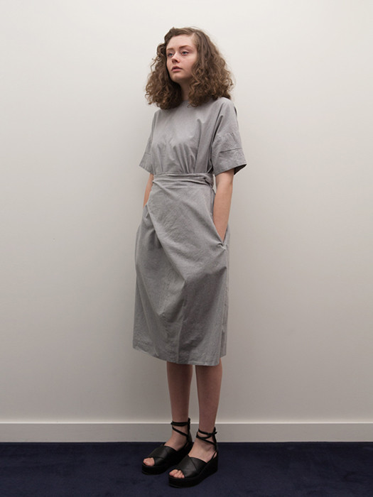 Cosmic Wonder Wrapped Dress in Heather Grey Cosmic Wonder Wrapped Dress in Heather Grey