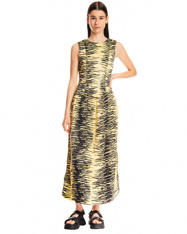GANNI Zebra Dress - Yellow/Black