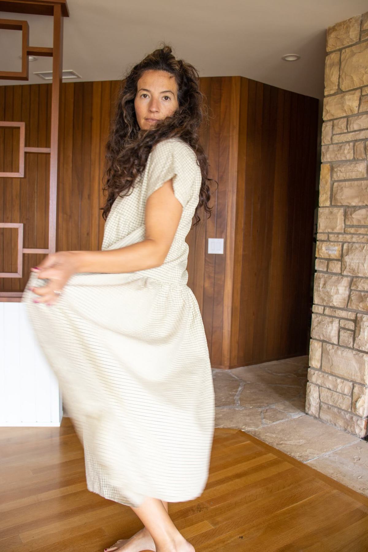 chinese dress ladies HELWAN linen dress – Le Kasha main image 1