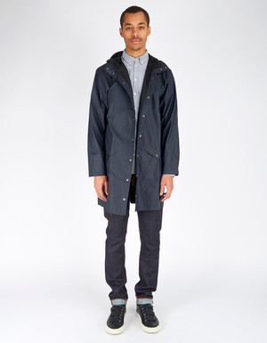 Rains Long Jacket - Blue | Garmentory