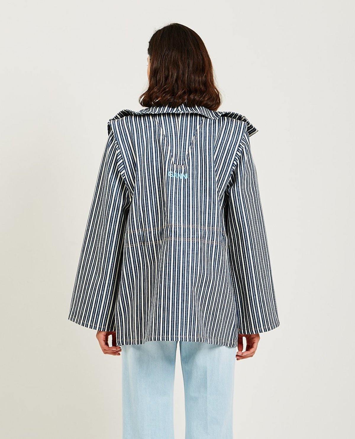 ジャケット GANNI Light Stripe Denim Jacket Ganni Light Stripe Denim Jacket Blue | BSTN Store