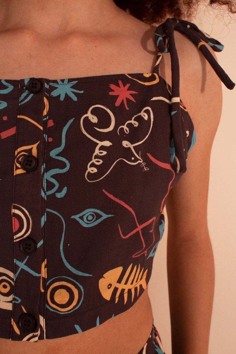 L.F.Markey Cass Top - Clay Print