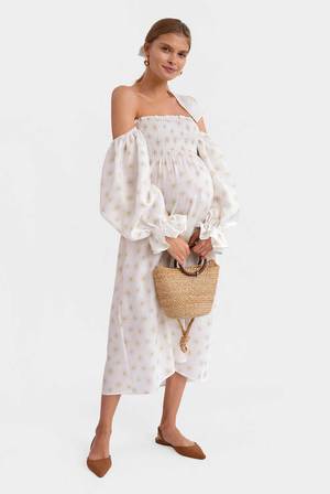 Sleeper Atlanta Linen Dress - Daisies | Garmentory