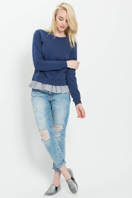 Tie-Back Ruffled Sweatshirt Top Tie-Back Ruffled Sweatshirt Top