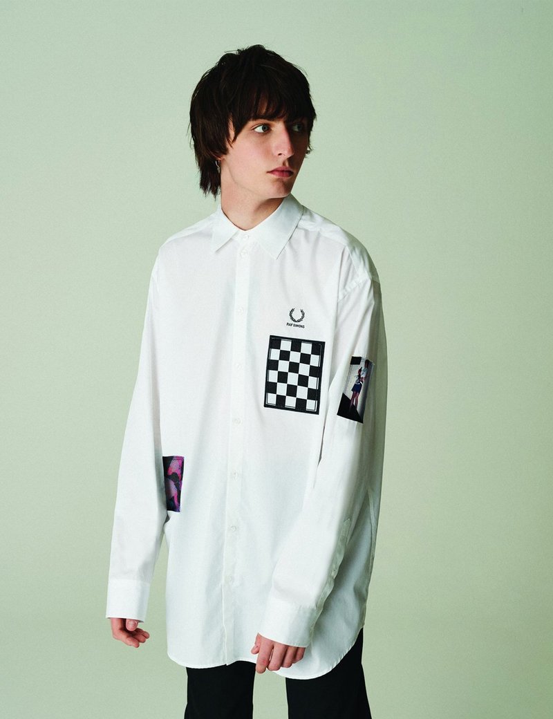 Raf Simons ✕FRED PERRYホワイト ポロシャツ L Fred Perry x RAF Simons Men's Polo Shirt White Size 44 Tactical