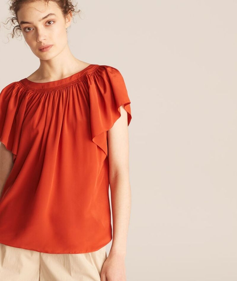 rebecca taylor silk ruffle top