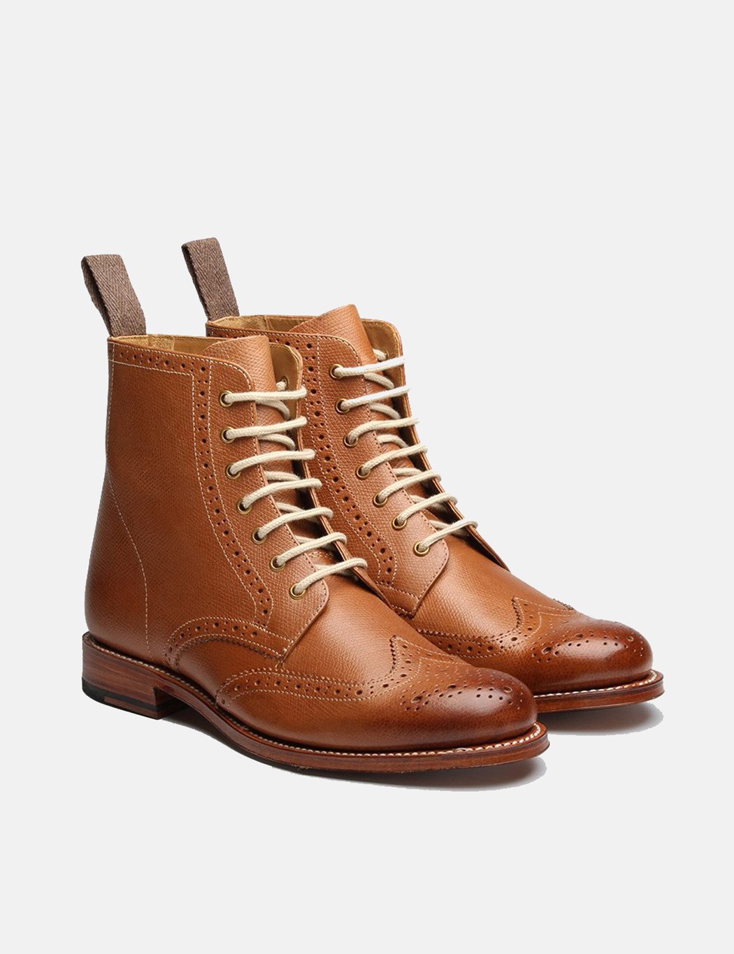 grenson tan brogue boots