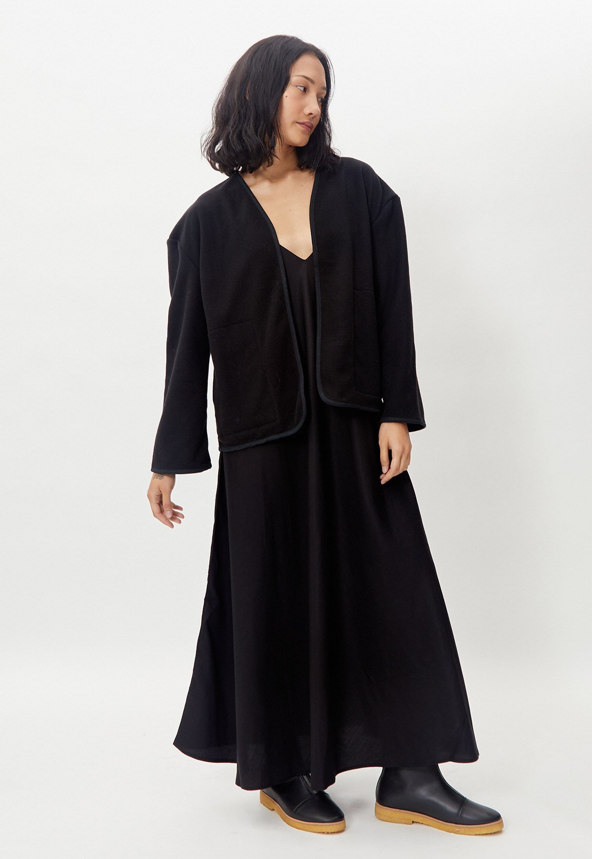 Grön Kulle Noor Fleece Jacket - Black | Garmentory