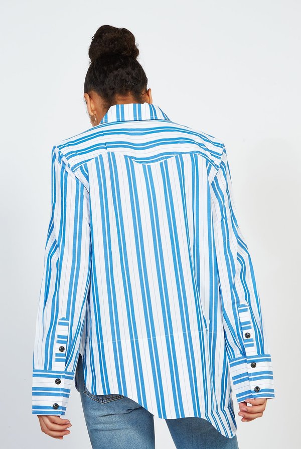Ganni Stripe Cotton Shirt - Daphne
