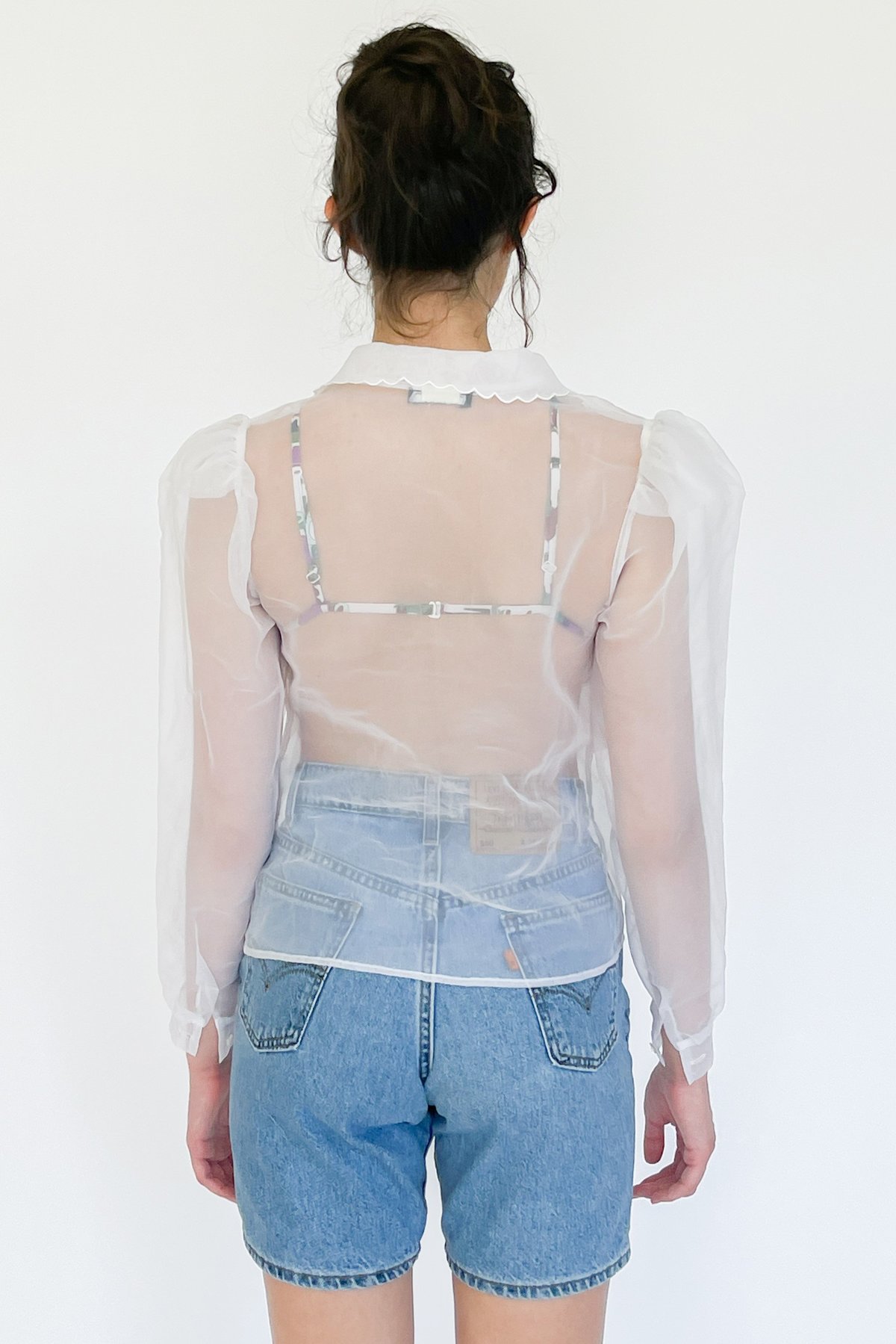 Sheer puff blouse 【Ivory】